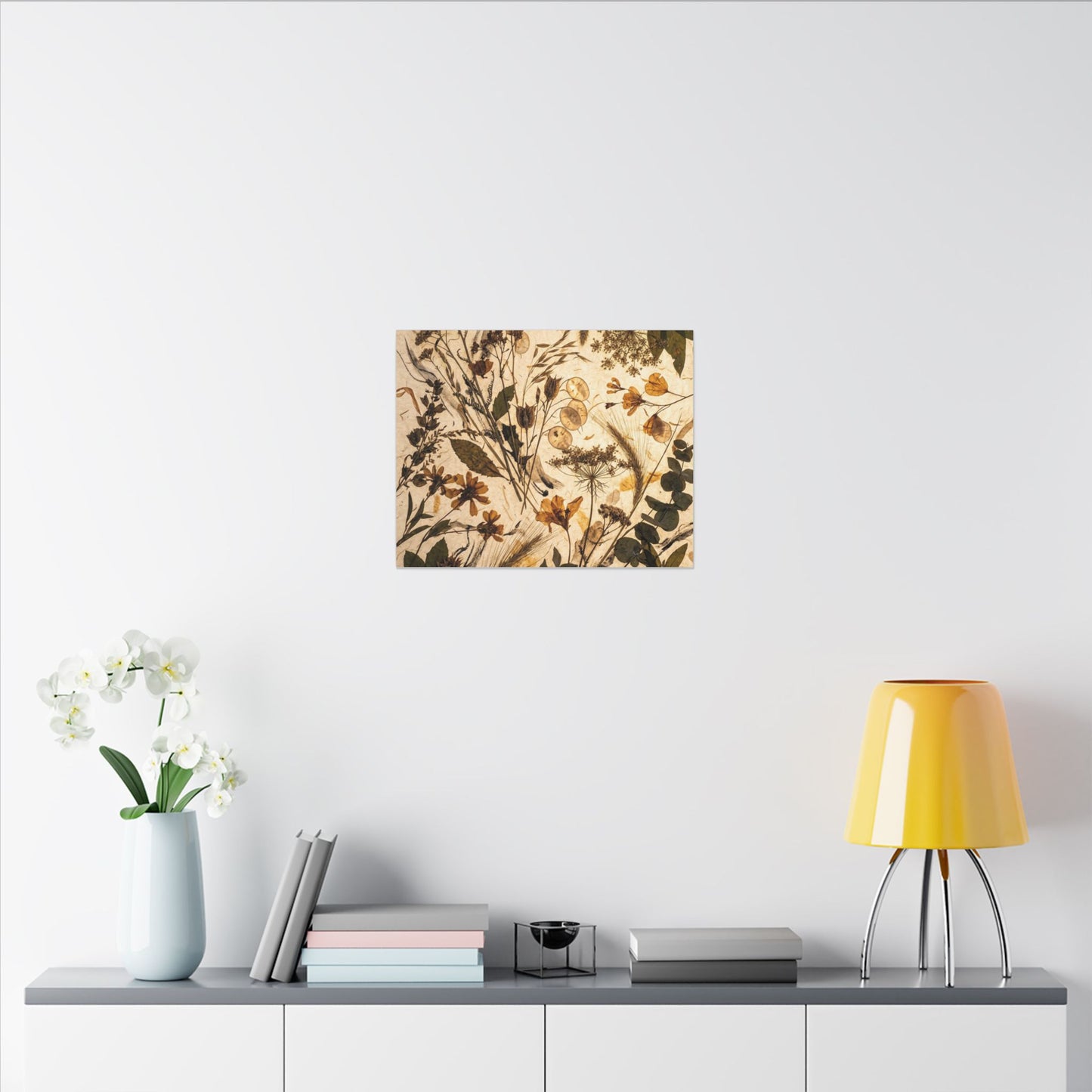 Dried Flowers Summer Canvas Art | Japandi Neutral Design