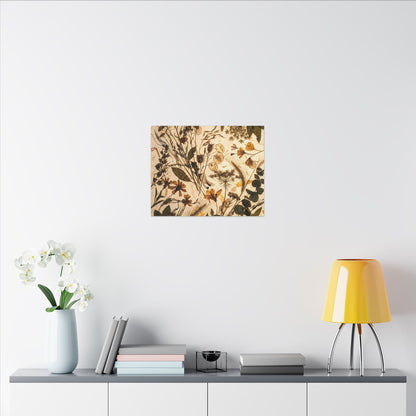 Dried Flowers Summer Canvas Art | Japandi Neutral Design