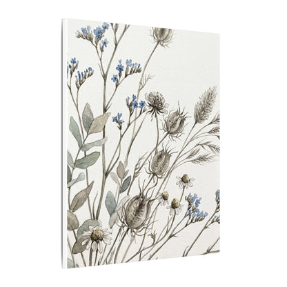 Dried Flowers Canvas Art | Summer Japandi Watercolor Art