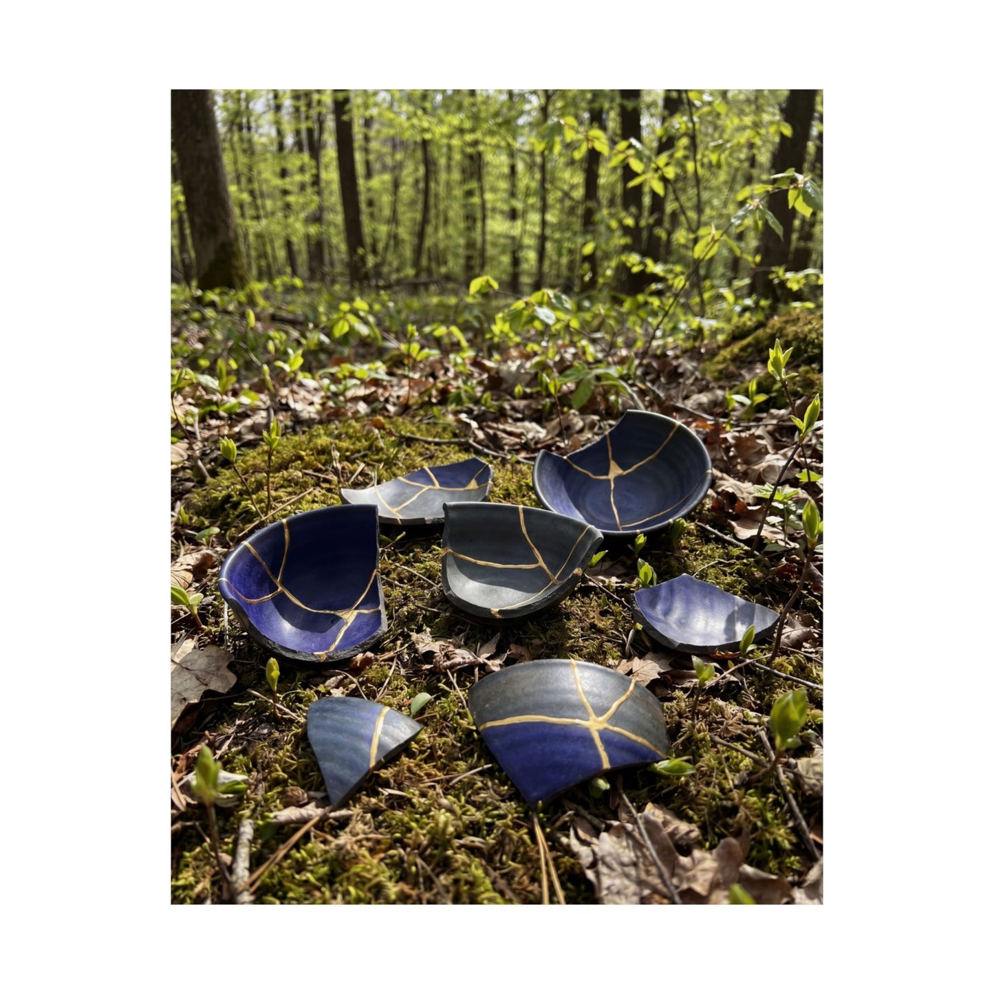 Broken Pottery Spring Wall Art Print | Kintsugi Philosophical Design