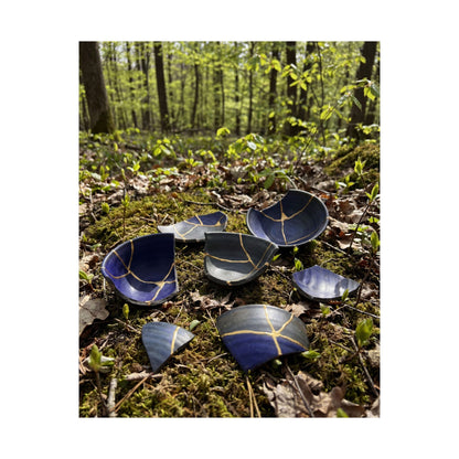 Broken Pottery Spring Wall Art Print | Kintsugi Philosophical Design