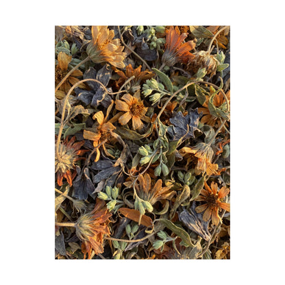 Spring Dried Flowers Japanese Pattern Wall Art Print | Warm Decor