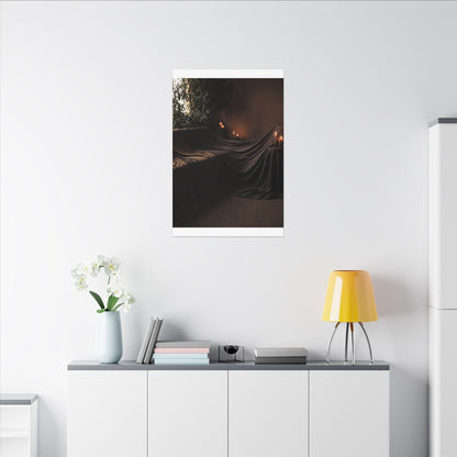 Candlelight Silk Drape Canvas Art - Dark Japandi Ma
