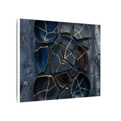 Dark Japandi Broken Pottery in Dappled | Shadow Zen Canvas Art