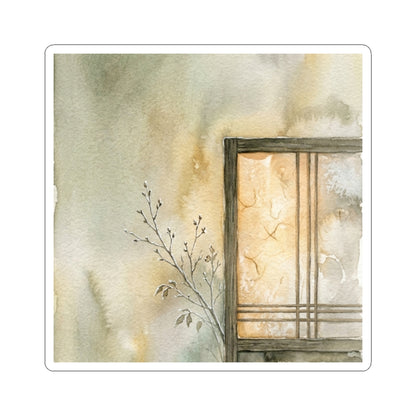 Cozy Shoji Screen Sticker - Watercolor Japandi