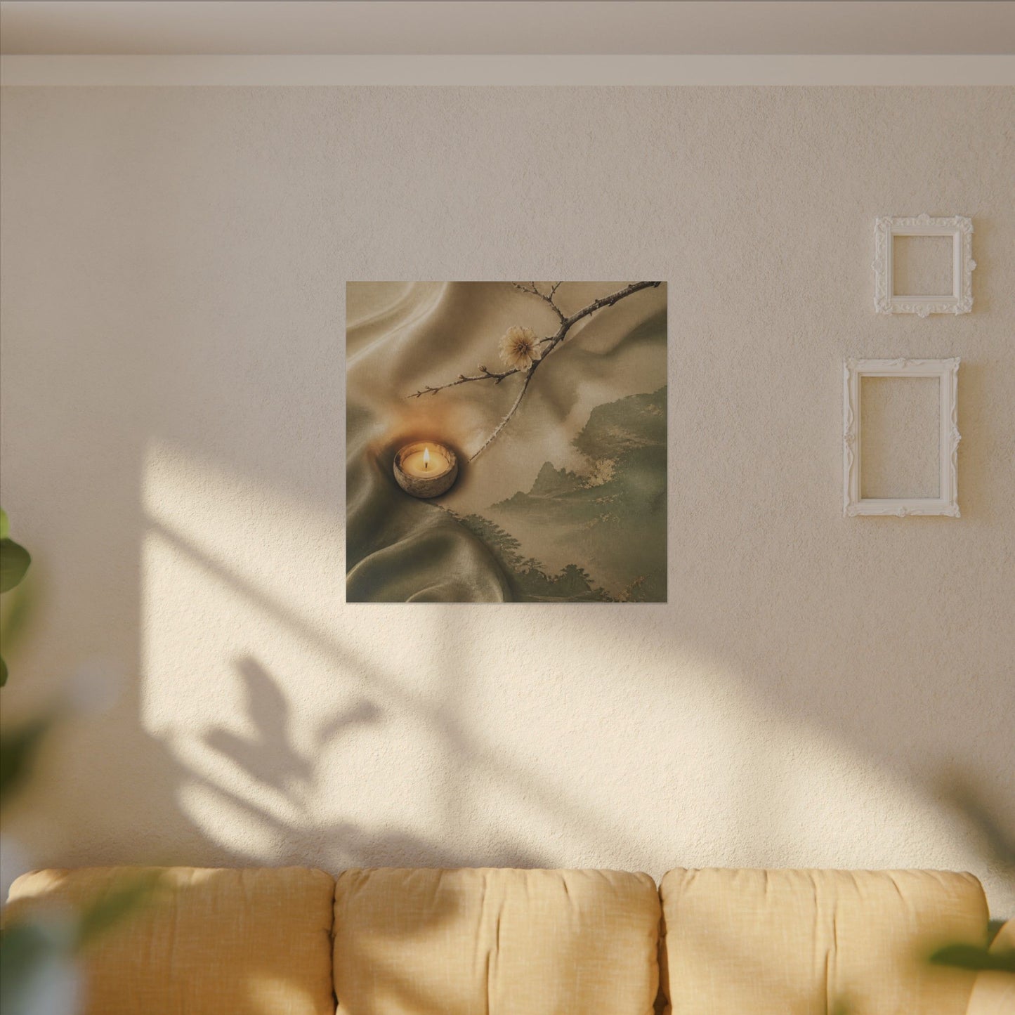 Silk Drape Japanese Pattern Canvas Art | Warm Japandi Art
