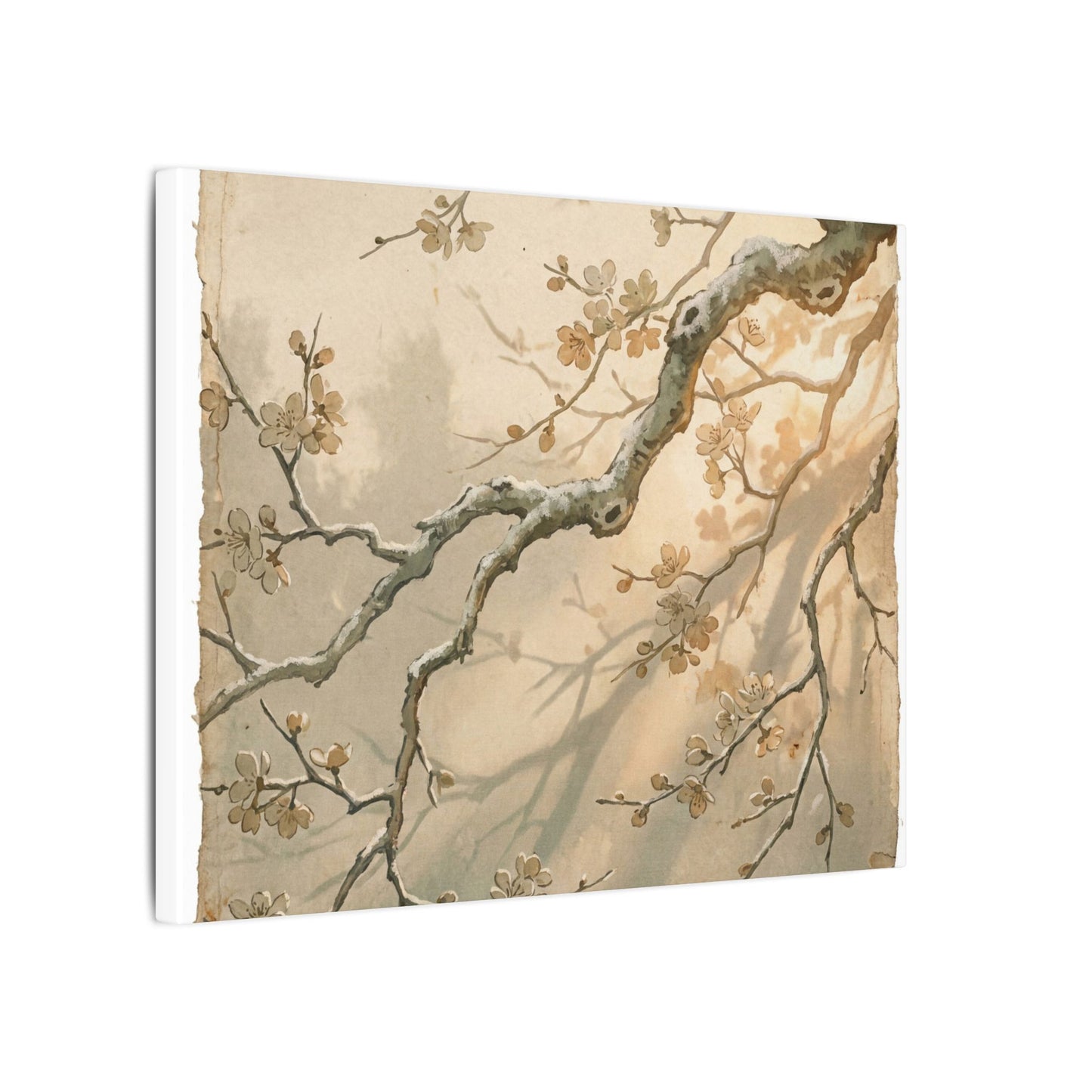 Cherry Blossom Canvas Art | Winter Japandi Japanese Pattern Art