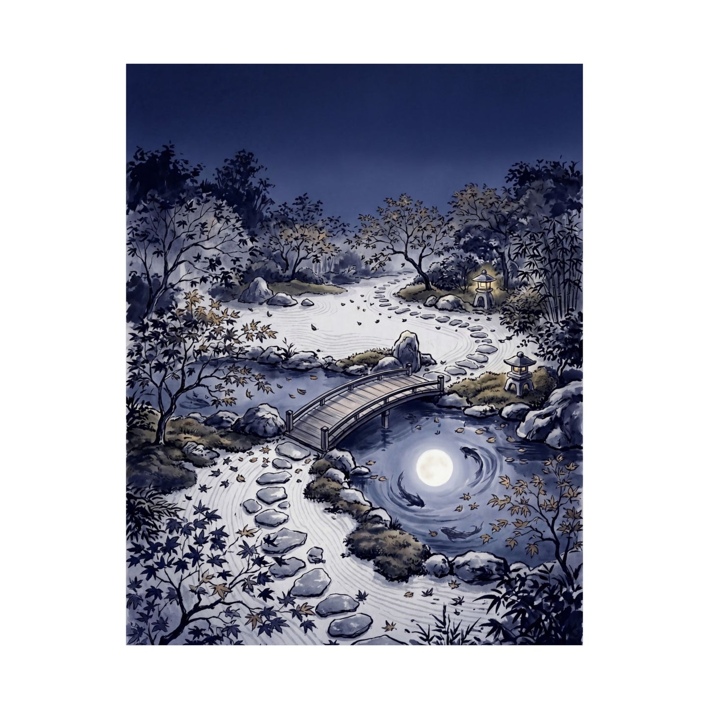 Contemplative Torii Gate Wall Art Print - Enso Zen