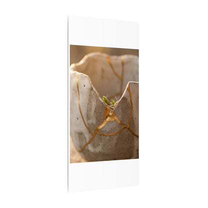 Golden Hour Broken Pottery Canvas Art - Japandi Kanso