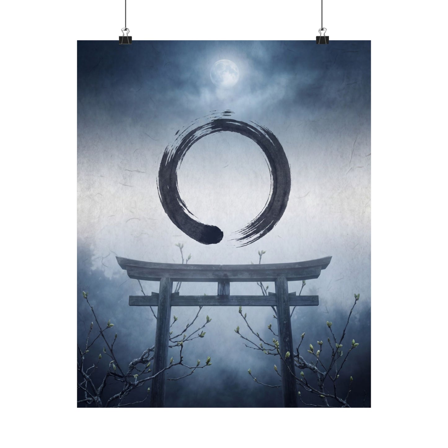 Spring Torii Gate Enso Wall Art Print | Calm Decor