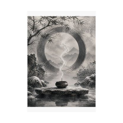 Dappled Incense Smoke Wall Art Print - Zen Seijaku