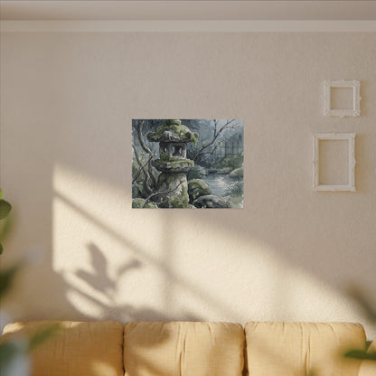 Moonlight Stone Lantern Canvas Art - Japandi Seijaku