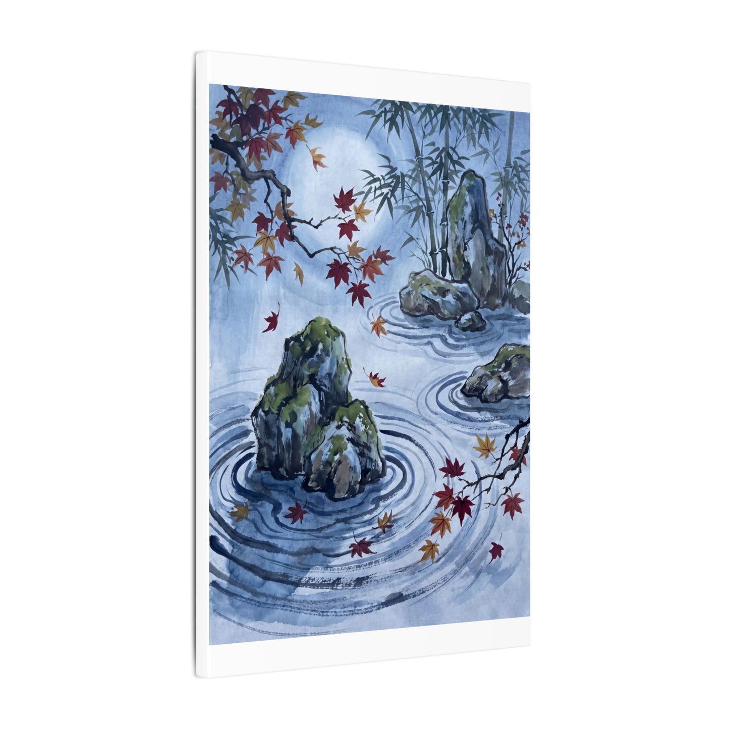 Rock Garden Autumn Canvas Art | Zen Tranquil Design