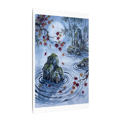 Rock Garden Autumn Canvas Art | Zen Tranquil Design