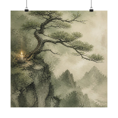 Spring Pine Tree Watercolor Wall Art Print | Cozy Decor