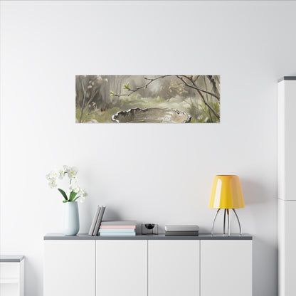 Japandi Ceramic Bowl in Overcast | Minimal Line Canvas Art