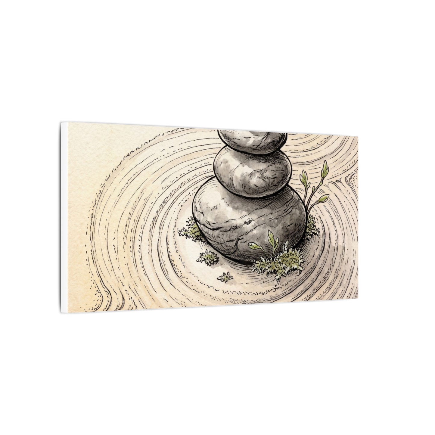 River Stones Spring Canvas Art | Zen Serene Design