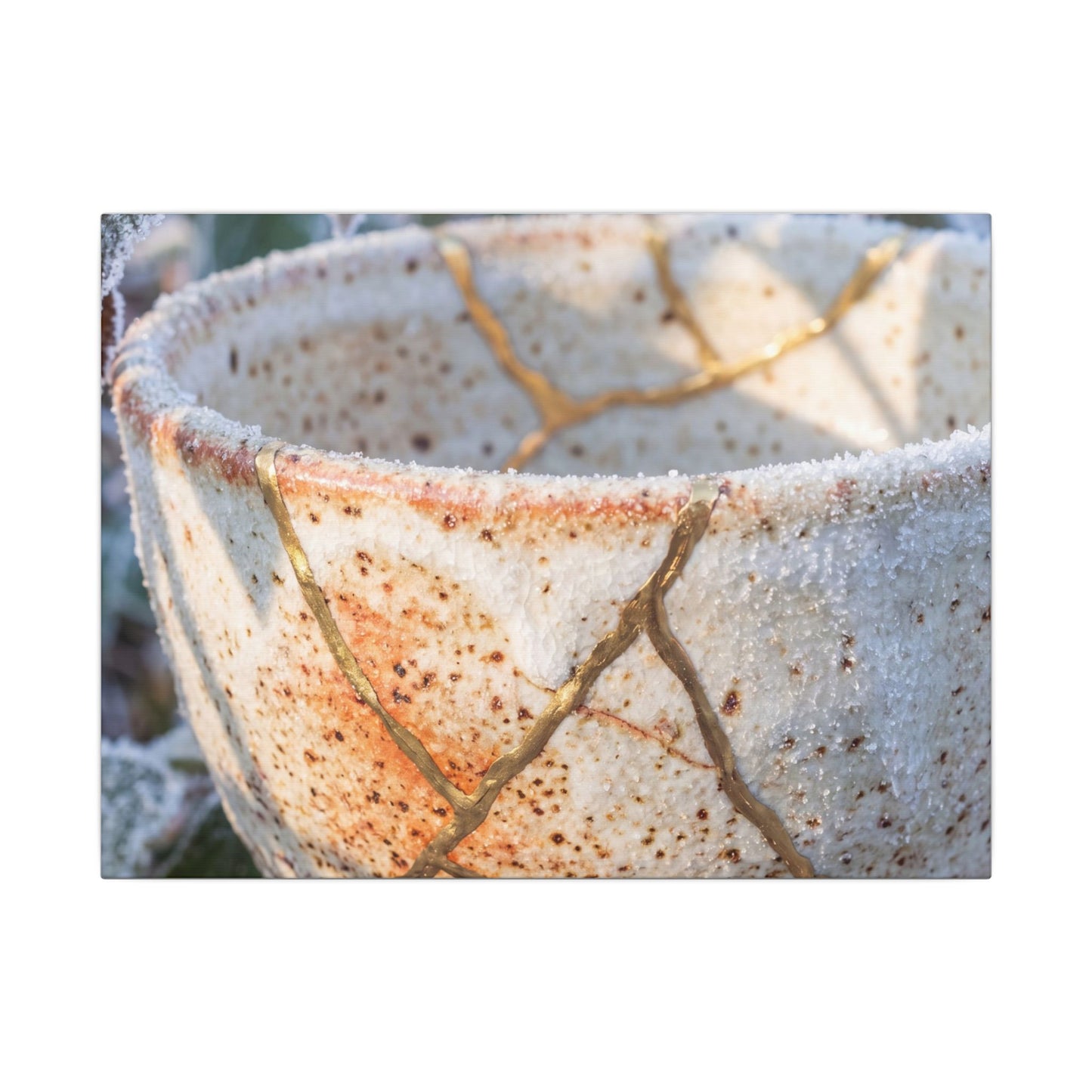 Resilient Ceramic Bowl Canvas Art - Gold Vein Kintsugi Art Print