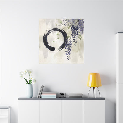 Wisteria Enso Canvas Art | Serene Zen Art