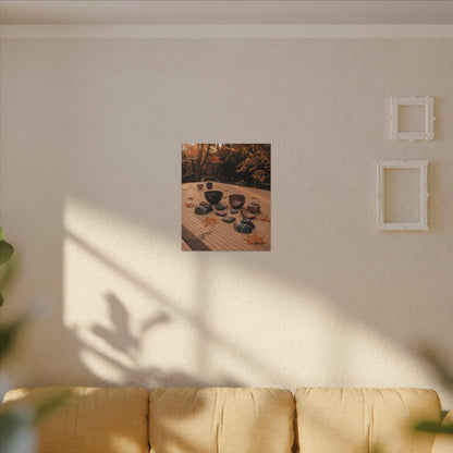 Golden Hour Tea Ceremony Canvas Art - Kintsugi Shibui