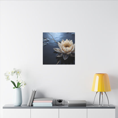 Beautiful Lotus Flower Canvas Art - Gold Vein Kintsugi