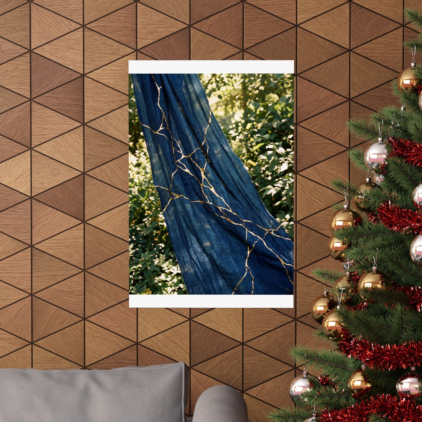 Silk Drape Wall Art Print | Summer Kintsugi Gold Repair Art