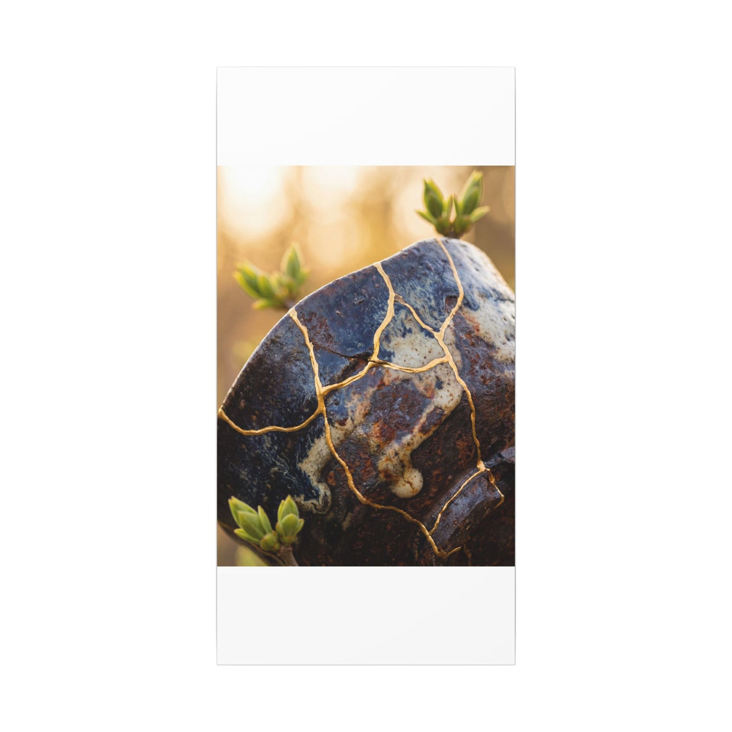 Fukinsei Rust Patina Canvas Art - Kintsugi Gold Repair