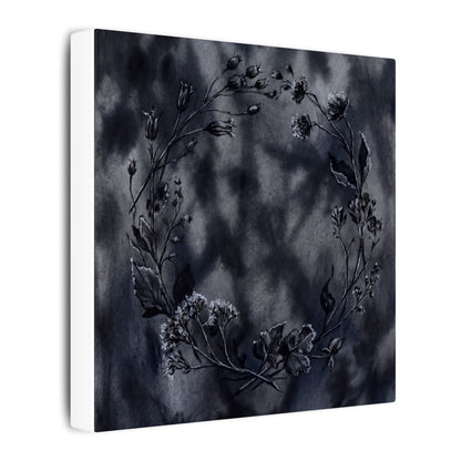 Dried Flowers Canvas Art | Winter Dark Japandi Shadow Zen Art