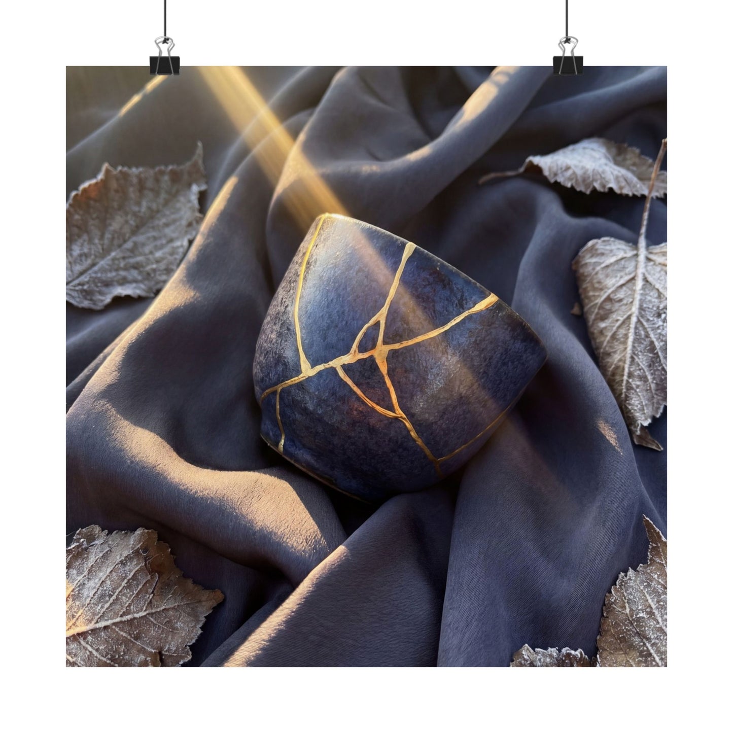 Resilient Silk Drape Wall Art Print - Gold Repair Kintsugi