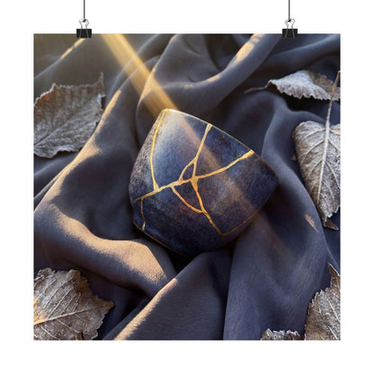 Resilient Silk Drape Wall Art Print - Gold Repair Kintsugi