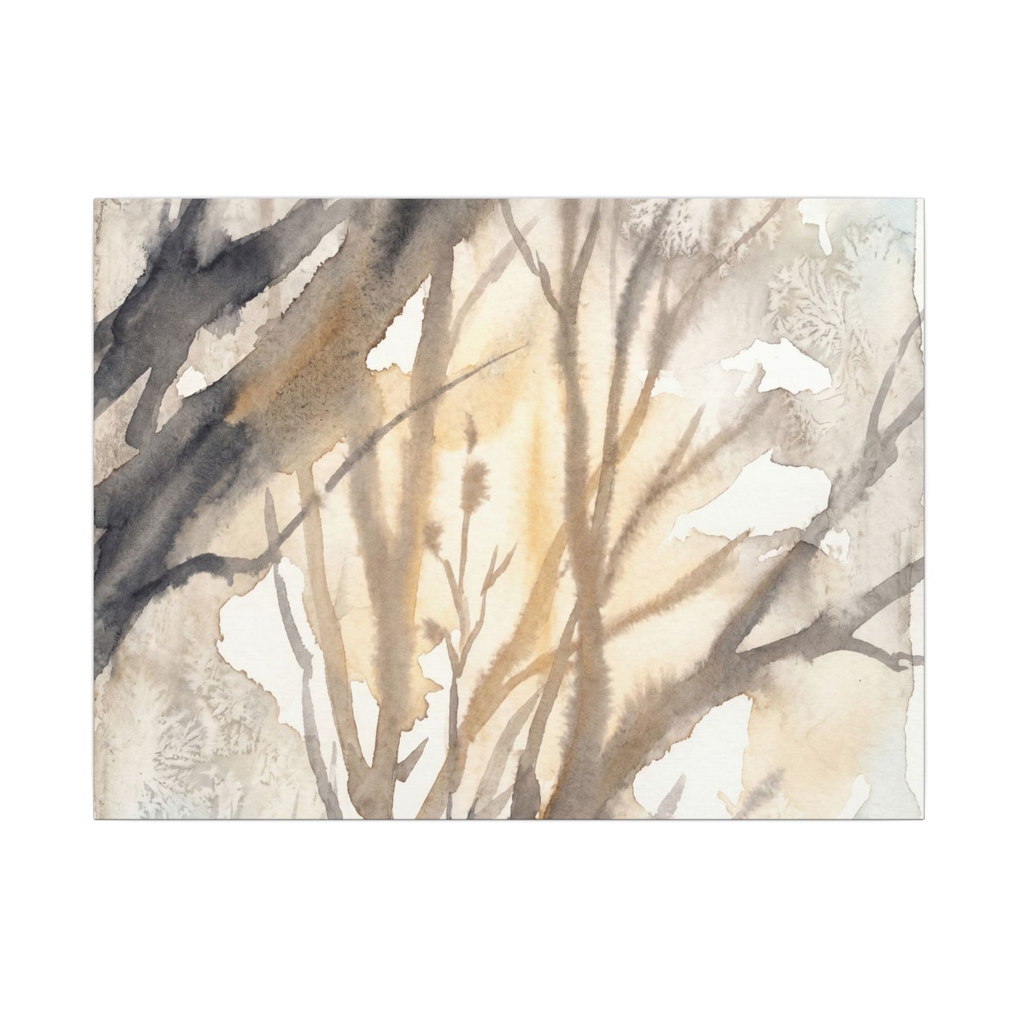 Ma Shadow Play Canvas Art - Japandi Watercolor