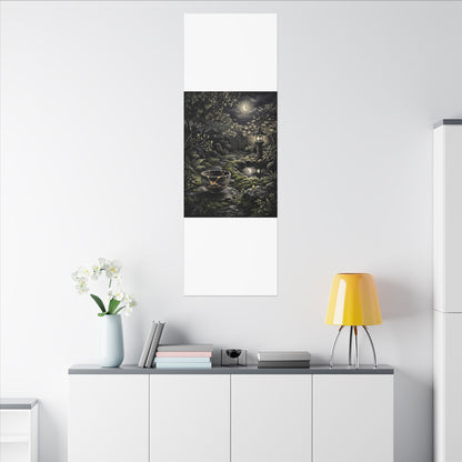 Kintsugi Moonlit Garden in Dappled | Gold Repair Canvas Art