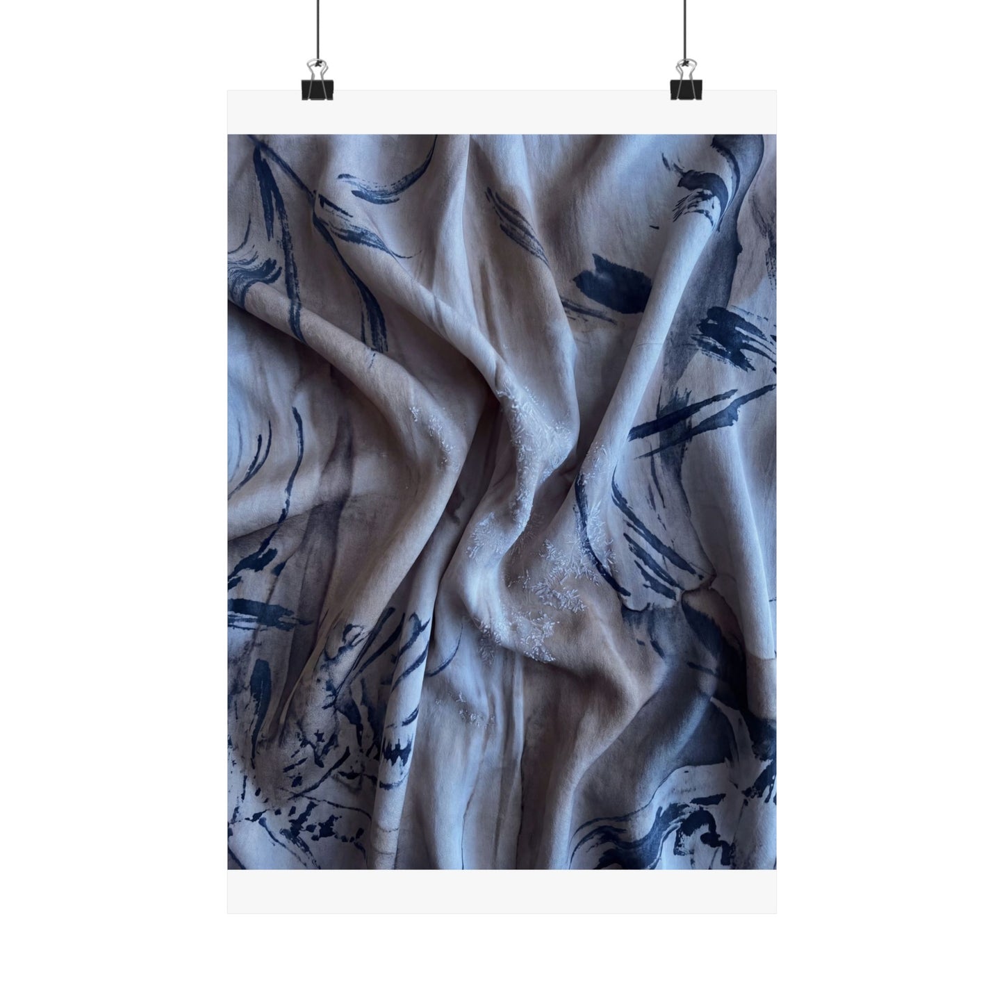 Silk Drape Wall Art Print | Winter Japandi Japanese Pattern Art Art Print