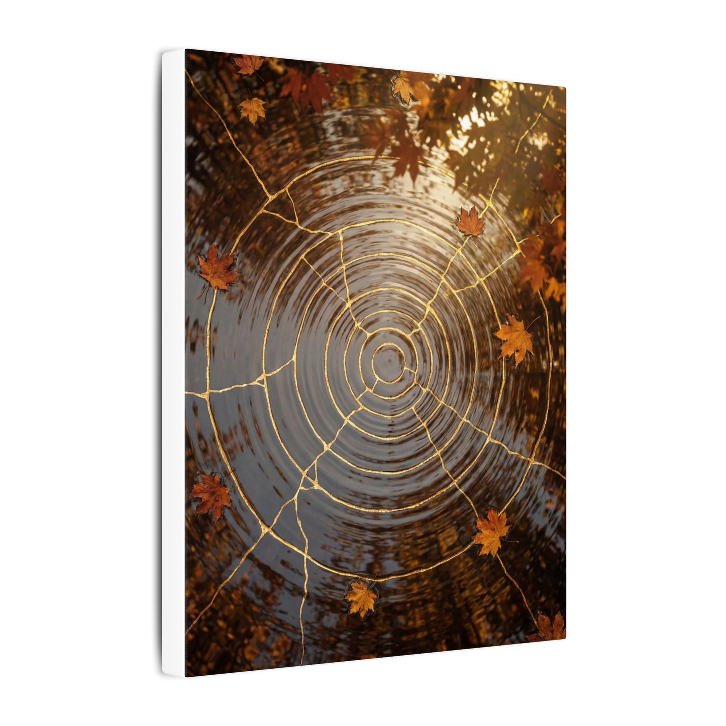 Artful Water Ripple Canvas Art - Gold Vein Kintsugi
