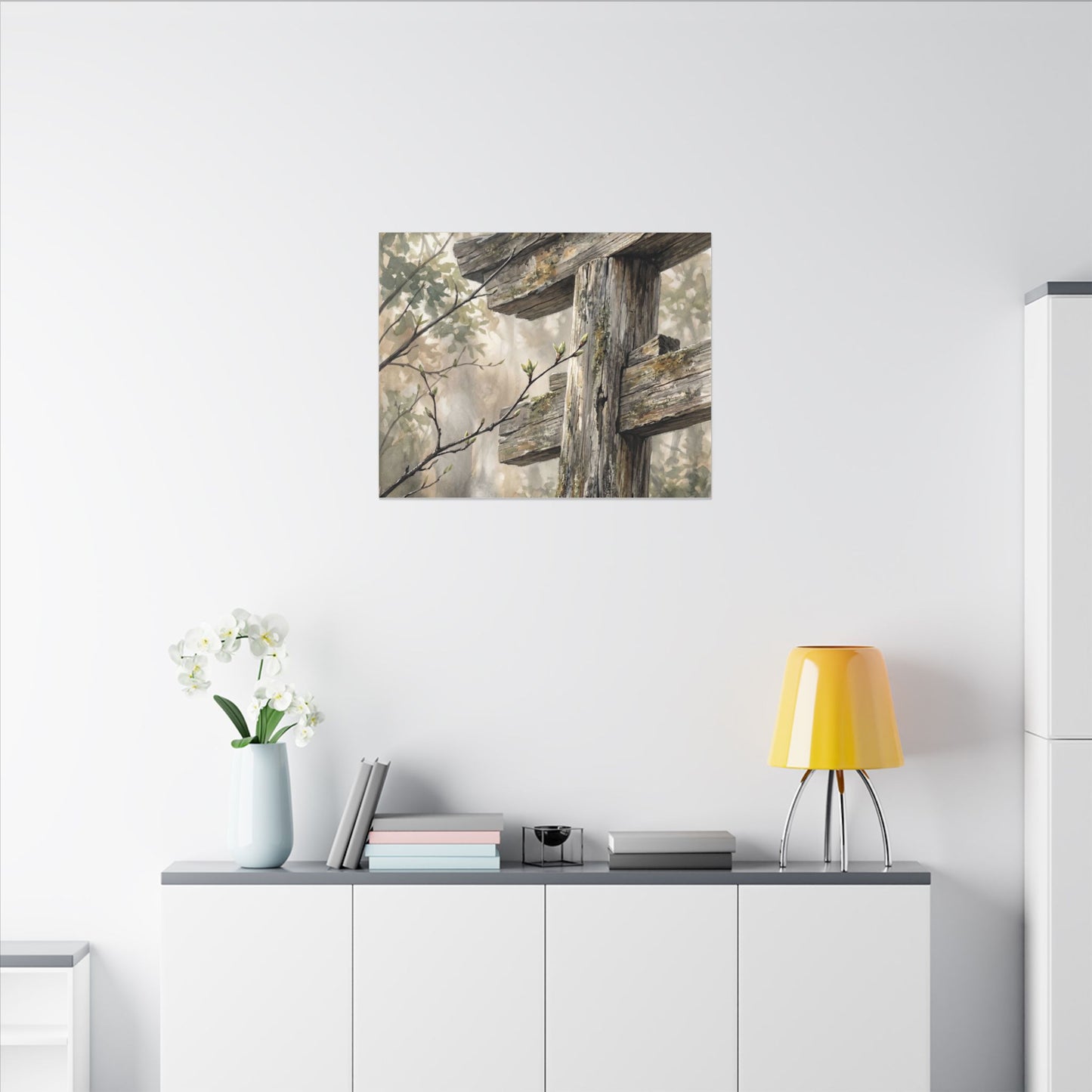 Torii Gate Spring Canvas Art | Japandi Neutral Design