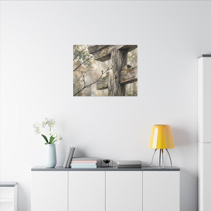 Torii Gate Spring Canvas Art | Japandi Neutral Design