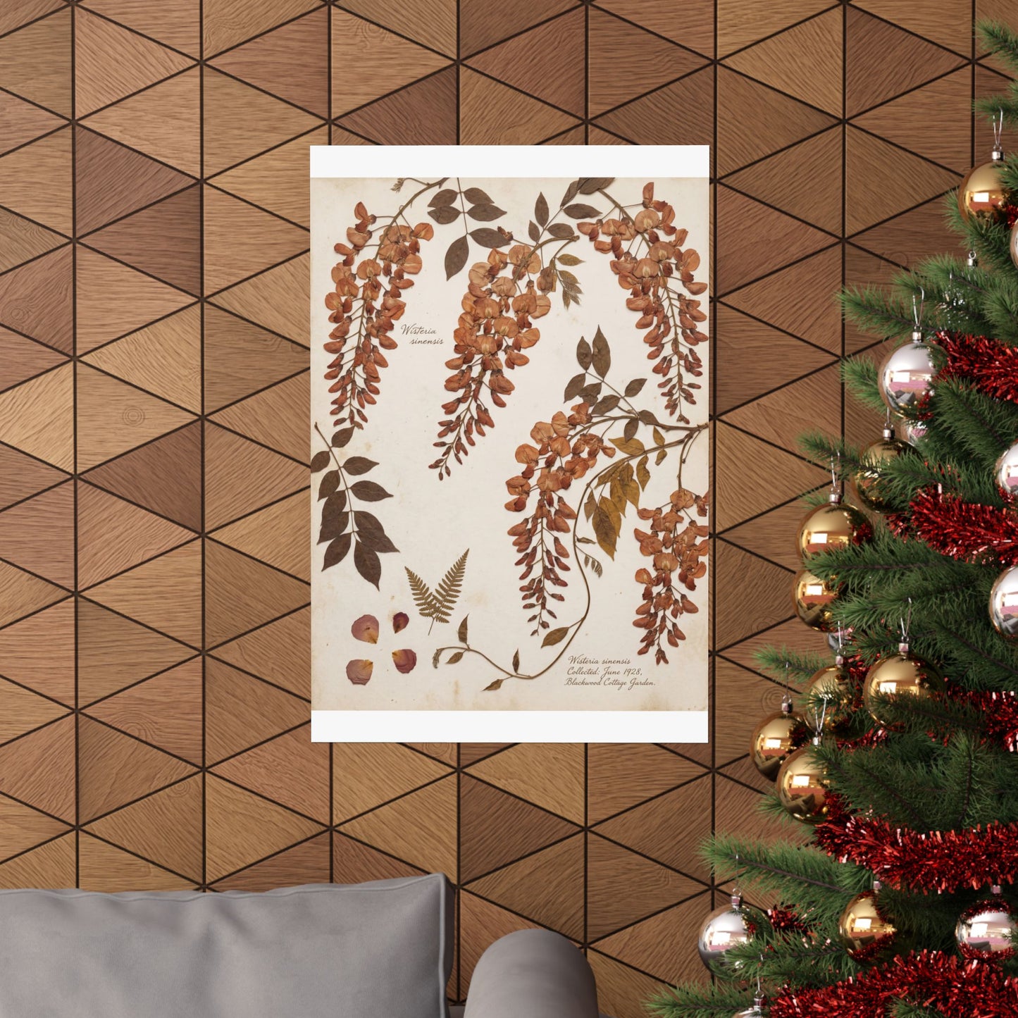 Summer Wisteria Herbarium Wall Art Print | Cozy Decor