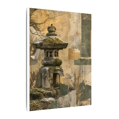 Elegant Stone Lantern Canvas Art - Texture Japandi