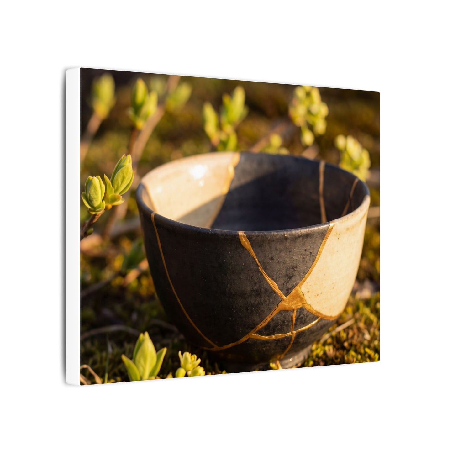 Seijaku Broken Pottery Canvas Art - Kintsugi Gold Repair