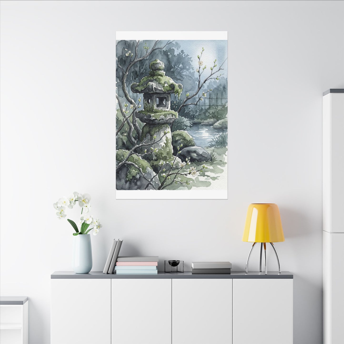 Moonlight Stone Lantern Canvas Art - Japandi Seijaku