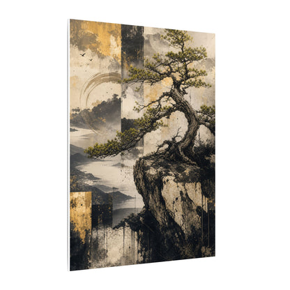 Golden Hour Pine Tree Canvas Art - Japandi Datsuzoku