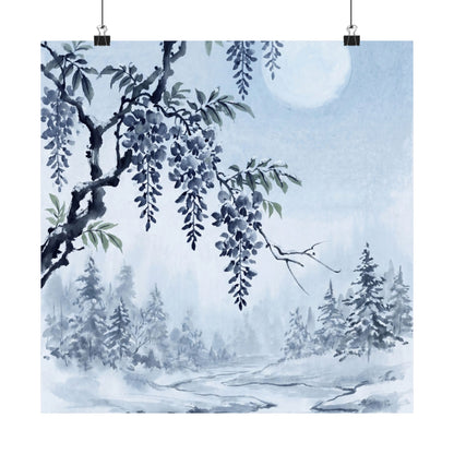 Moonlight Wisteria Wall Art Print - Zen Seijaku