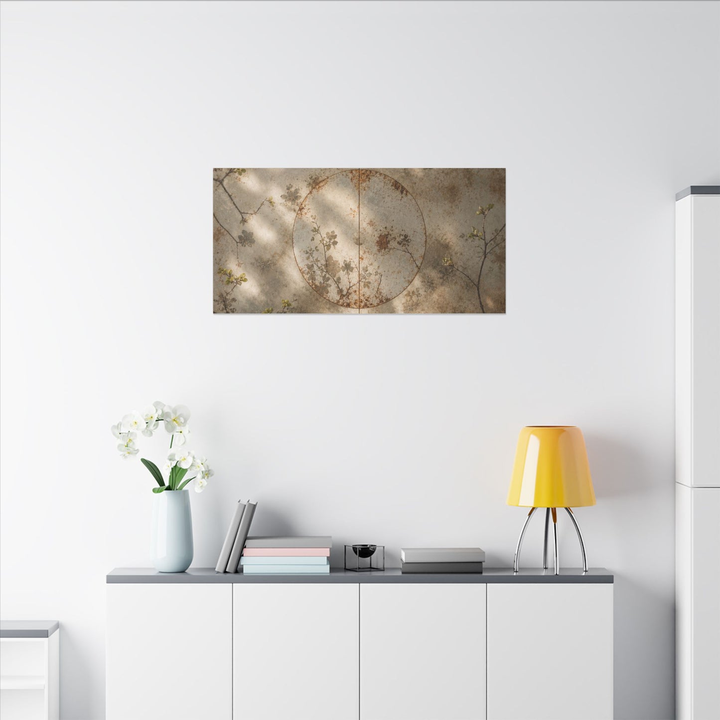 Japandi Rust Patina in Dappled | Japanese Pattern Canvas Art