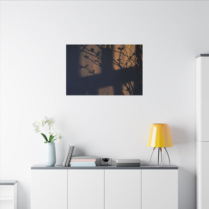 Shadow Play Canvas Art | Spring Dark Japandi Shadow Zen Art