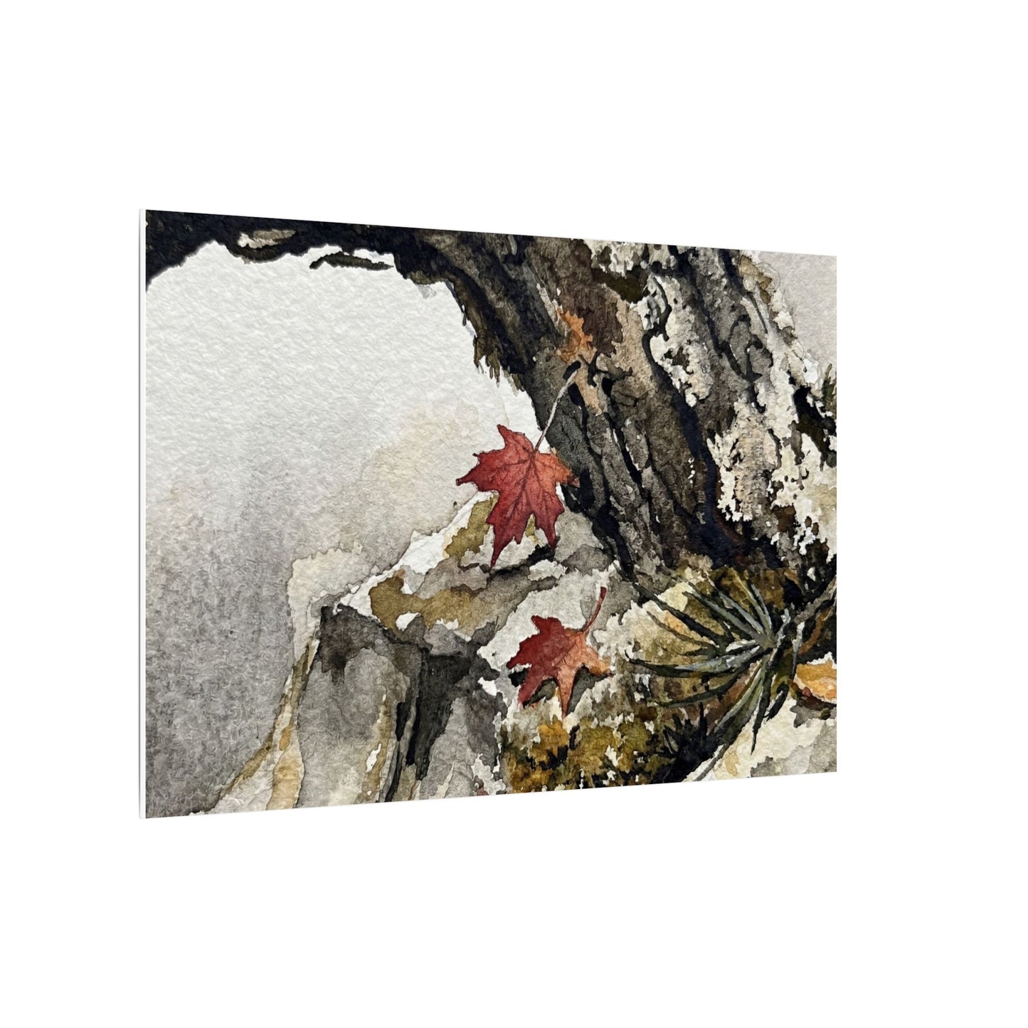 Pine Tree Autumn Canvas Art | Japandi Earthy Design