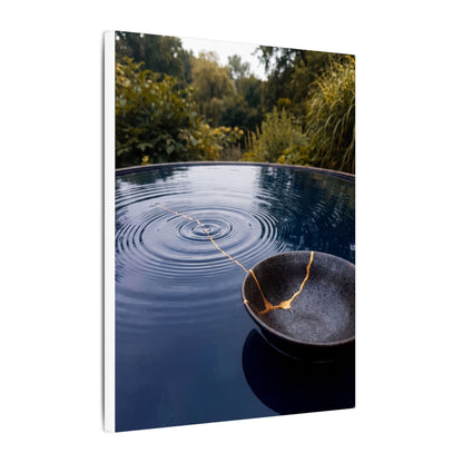 Kintsugi Water Ripple in Overcast | Broken Beauty Canvas Art