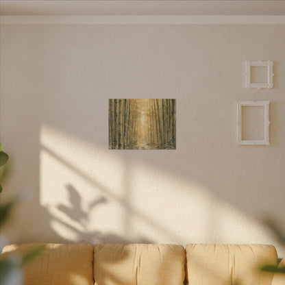 Bamboo Grove Winter Canvas Art | Japandi Elegant Design