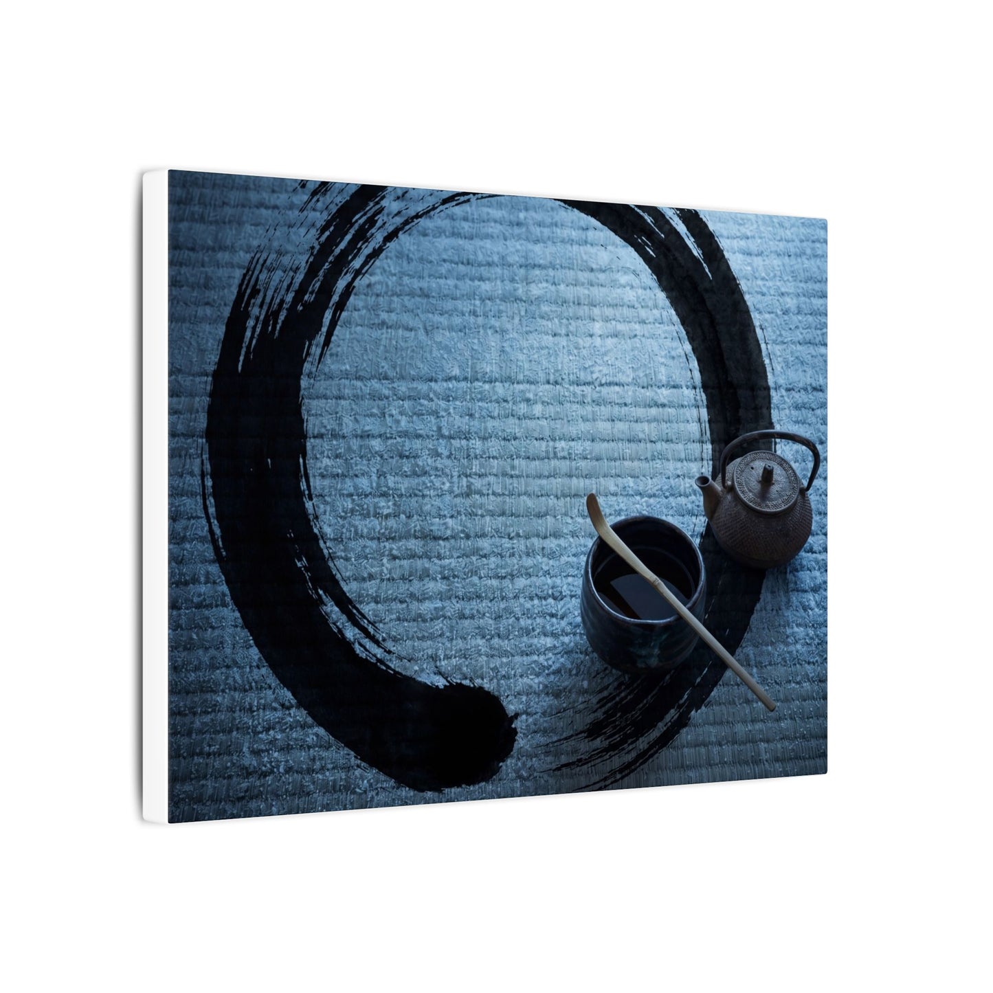 Winter Tea Ceremony Enso Canvas Art | Peaceful Decor