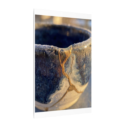 Winter Ceramic Bowl Gold Vein Canvas Art | Healing Decor