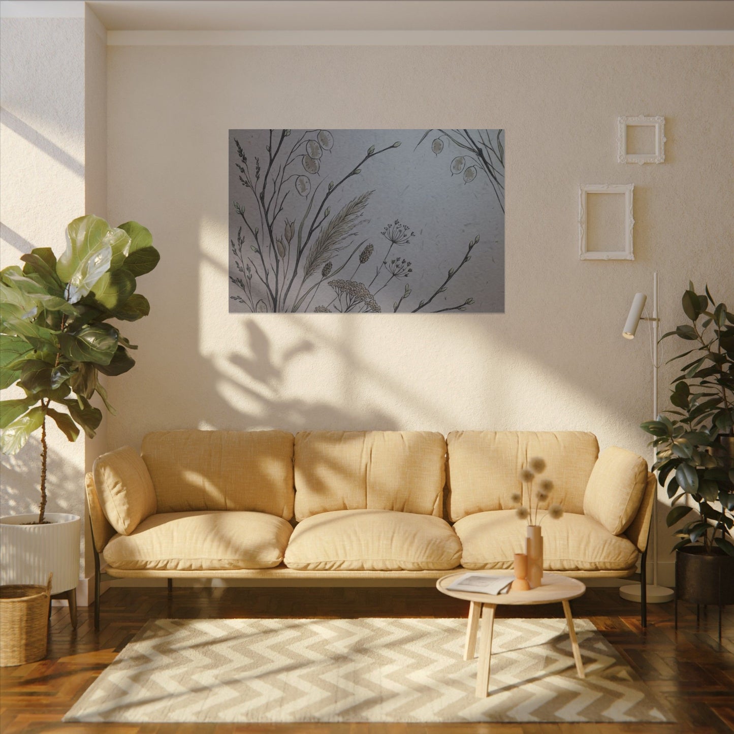 Spring Dried Flowers Japanese Pattern Canvas Art | Cozy Decor